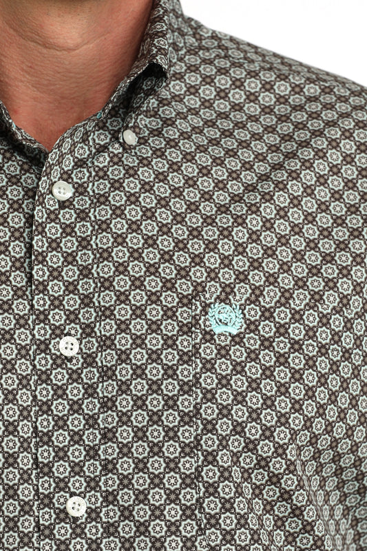 MTW1106064 | CINCH MEN'S BROWN PATTERN L/S BUTTON UP SHIRT