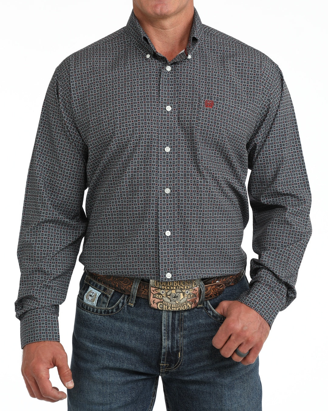 MTW1106137| CINCH MENS ARENAFLEX GEOMETRIC L/S BUTTON UP
