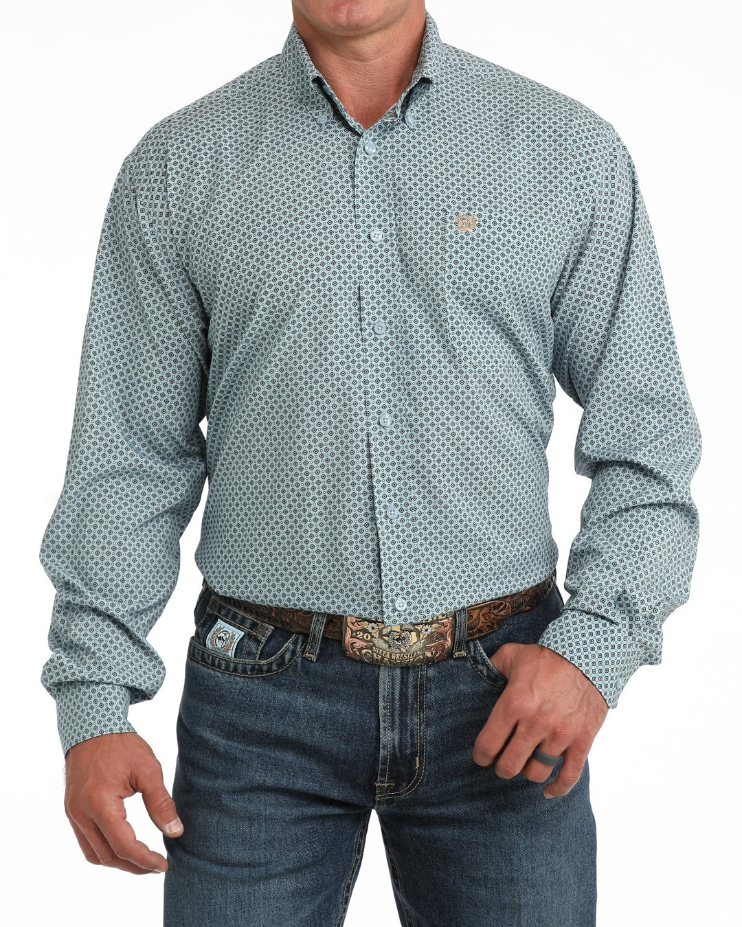 MTW1106151 | CINCH MENS L/S ARENAFLEX LIGHT BLUE BUTTON UP