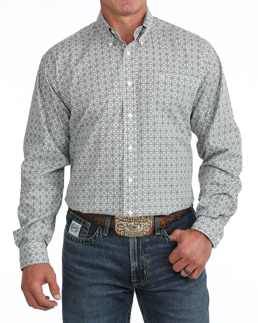 MTW1106155 | CINCH MENS L/S GEOMETRIC BUTTON UP