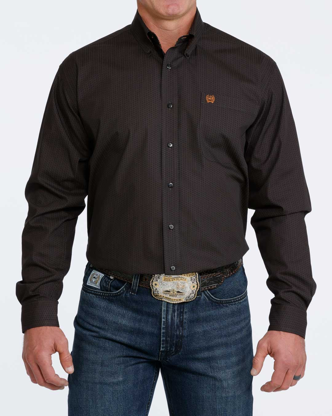 MTW1106180 | CINCH MEN'S BLACK PRINT L/S BUTTON UP