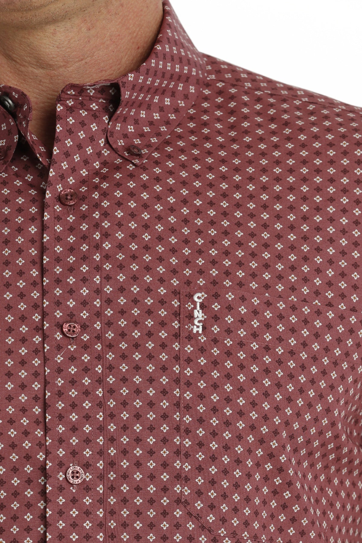 *FINAL SALE* MTW1347095 | CINCH MENS BURGUNDY FLOWER MODERN FIT LS BD