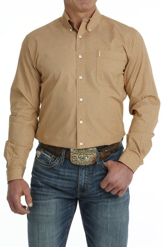 *FINAL SALE* MTW1347097 | CINCH MENS CARAMEL ZIG ZAG LS BD