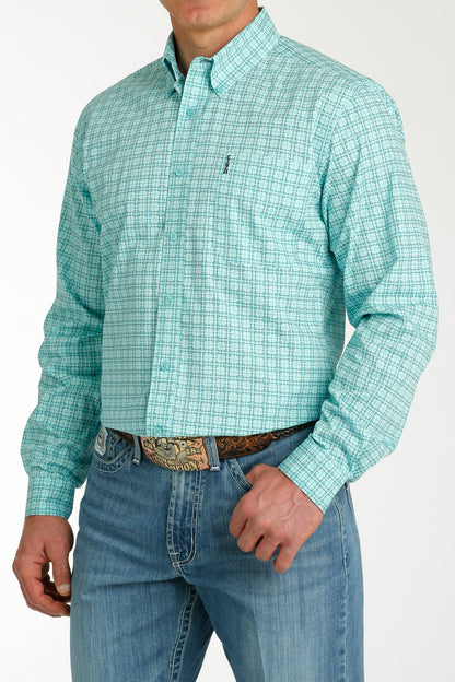 Men's Modern Fit Button-Down Western Shirt - Blue