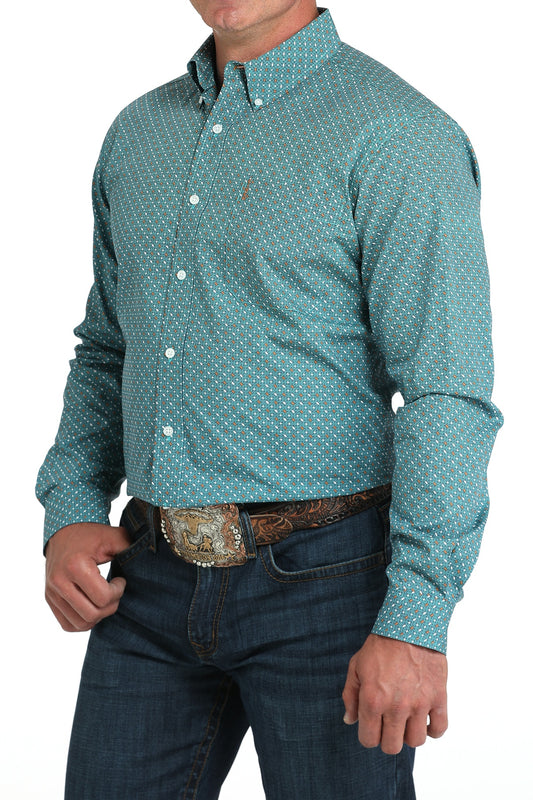 MTW1347140 | CINCH MENS MODERN TURQUOISE L/S BUTTON UP