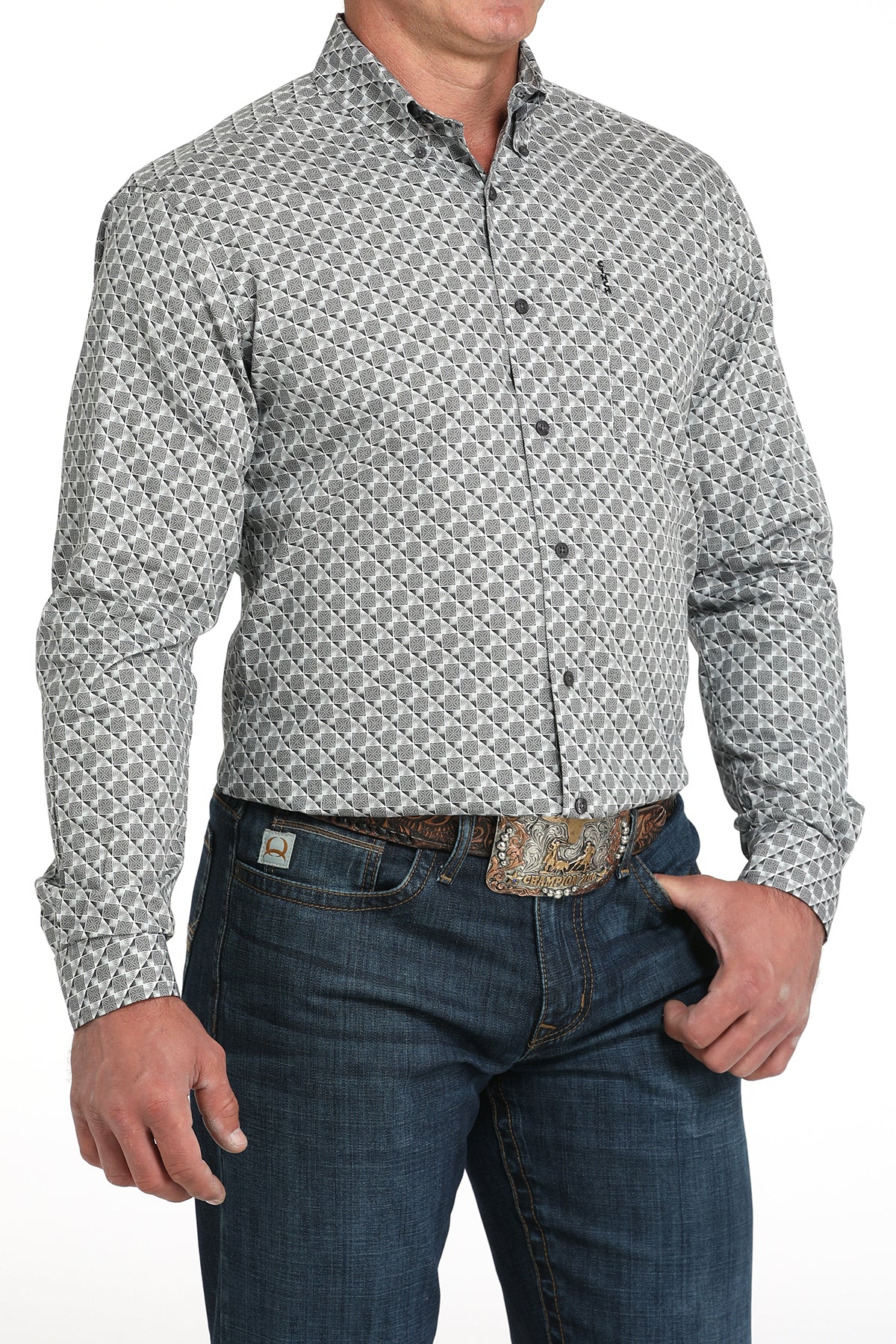 MTW1347141 | MEN'S CINCH GREY DIAMOND MODERN FIT L/S SHIRT