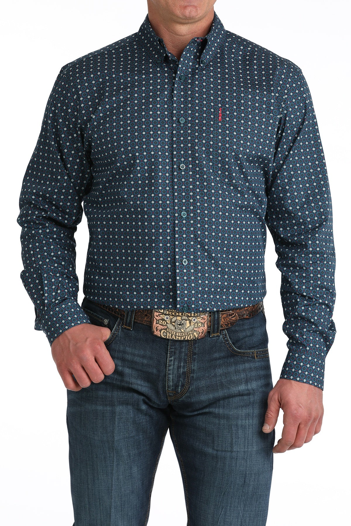 MTW1347150 CINCH MEN'S MODERN L/S BLUE SHIRT