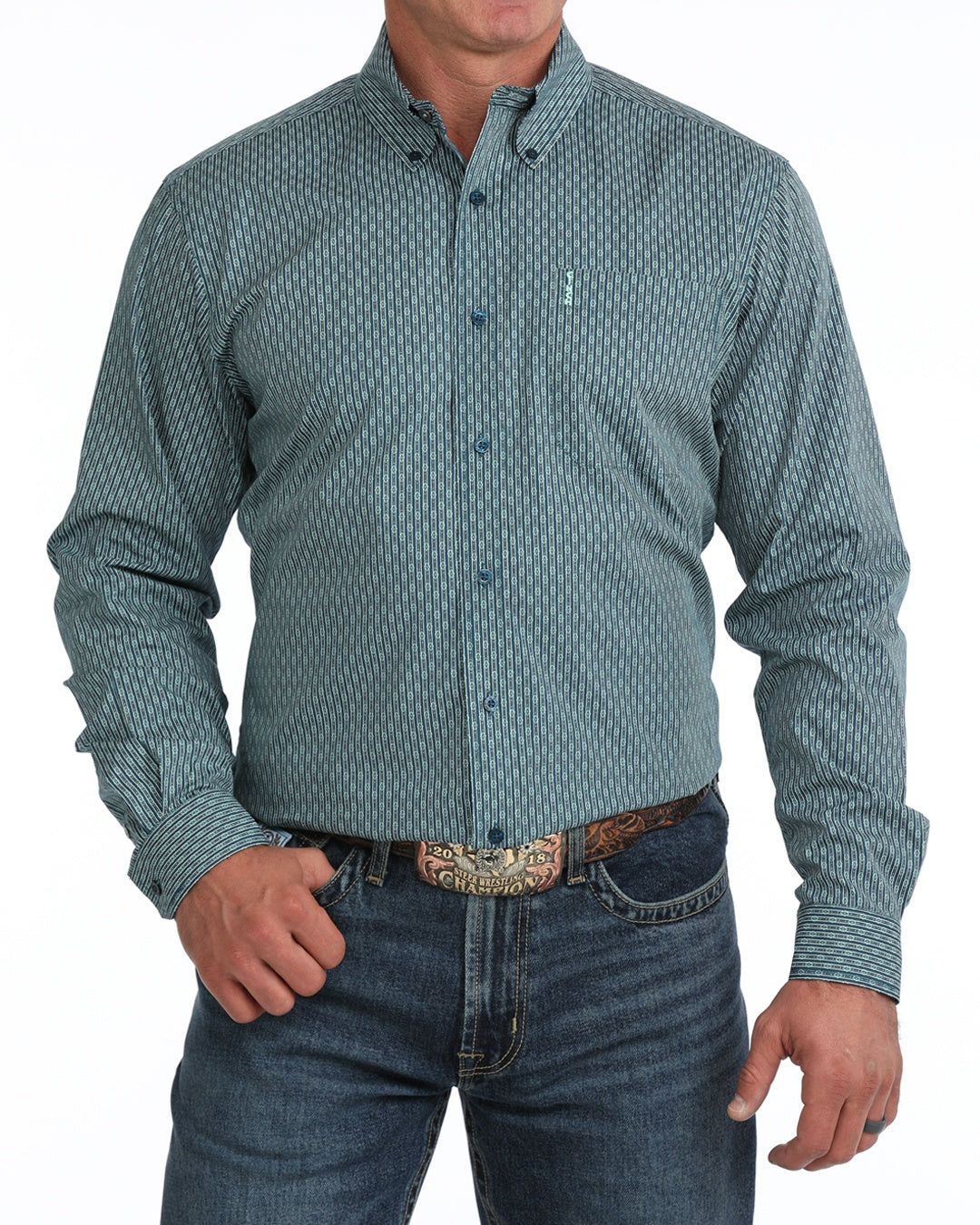 MTW1347168 | CINCH MENS MODERN L/S BUTTON UP - BLUE