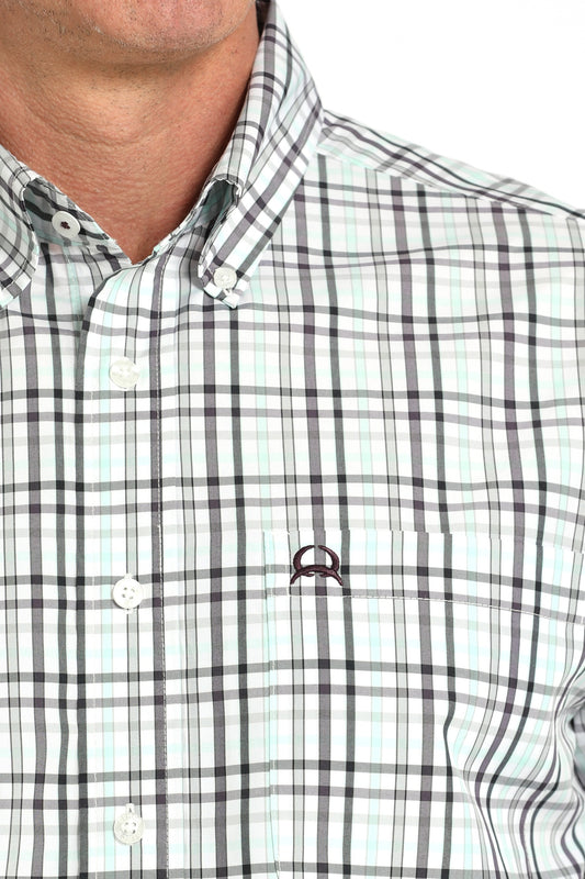 MTW1704160 | CINCH MEN'S WHITE PLAID ARENAFLEX SS SHIRT