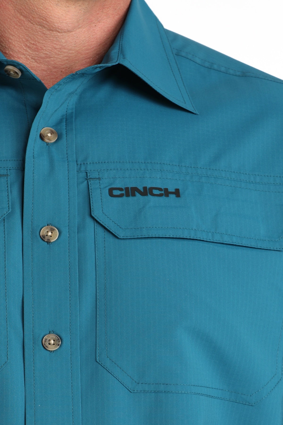 MTW1723004 | CINCH MEN'S SOLID TEAL ARENAFLEX S/S SHIRT