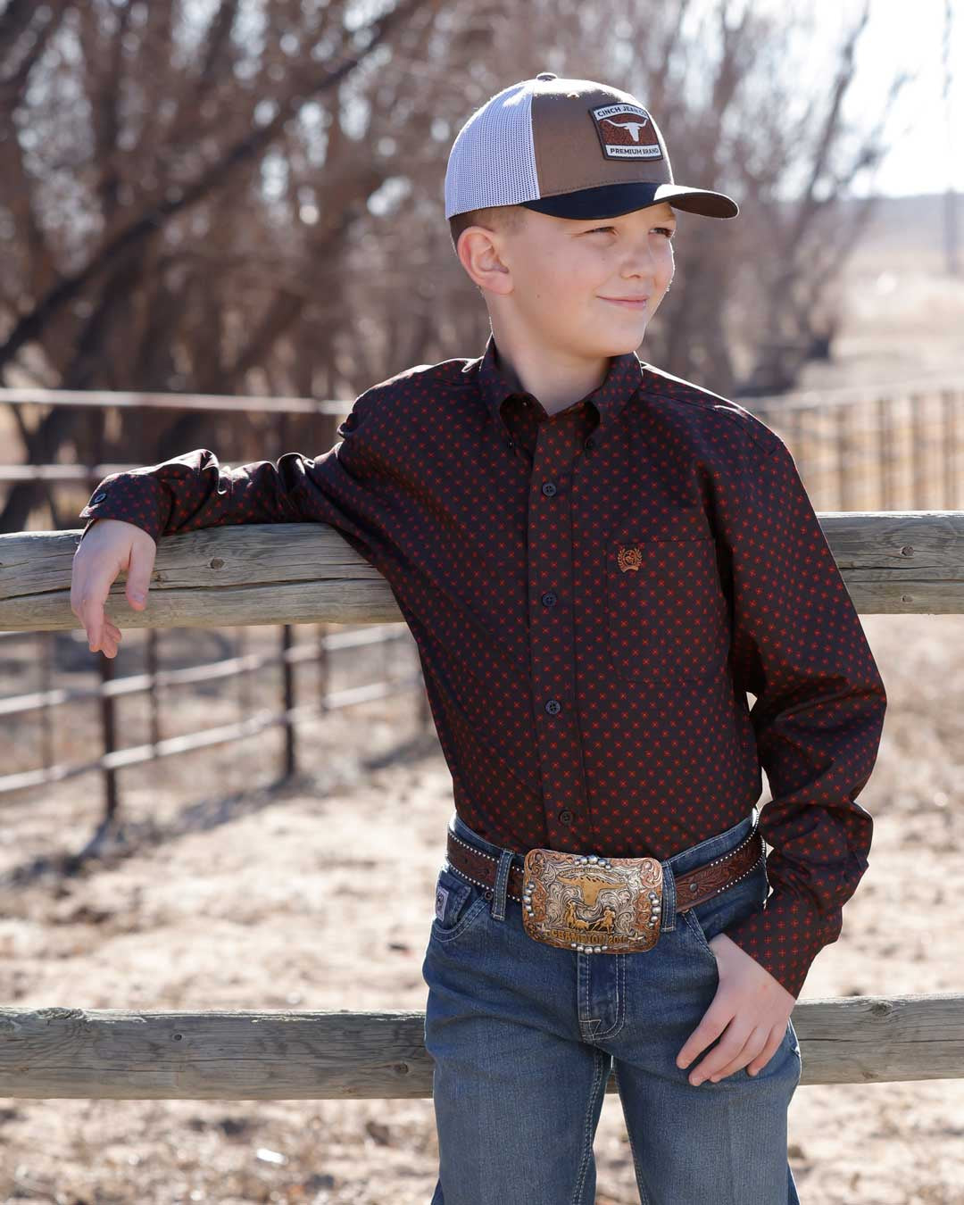 MTW7060436 | CINCH BOY'S PRINT L/S BUTTON UP