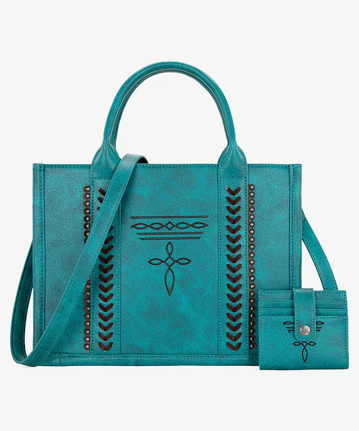 Montana West Whipstitch Tote Bag Set