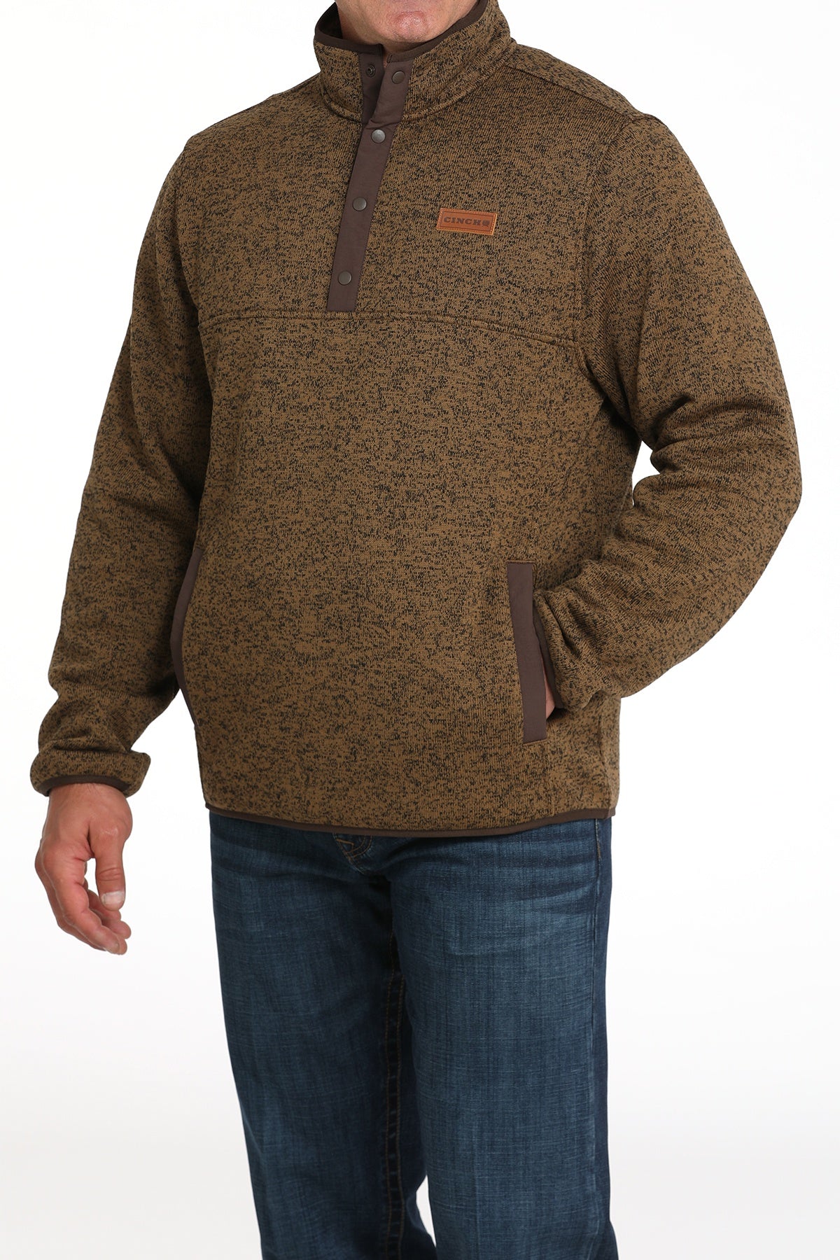 MWK1534010 | CINCH MEN'S KHAKI PULLOVER SWEATER