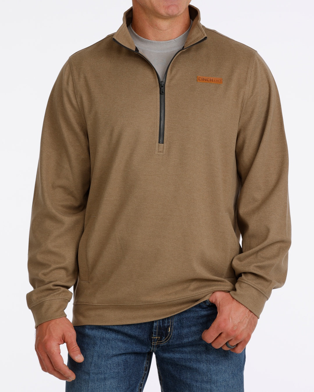 MWK1913005 | CINCH MENS 1/2 ZIP PULLOVER - TAN