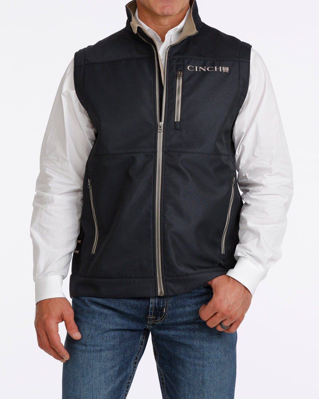 MWV1515032 | CINCH MENS BONDED VEST - BLK/TAN