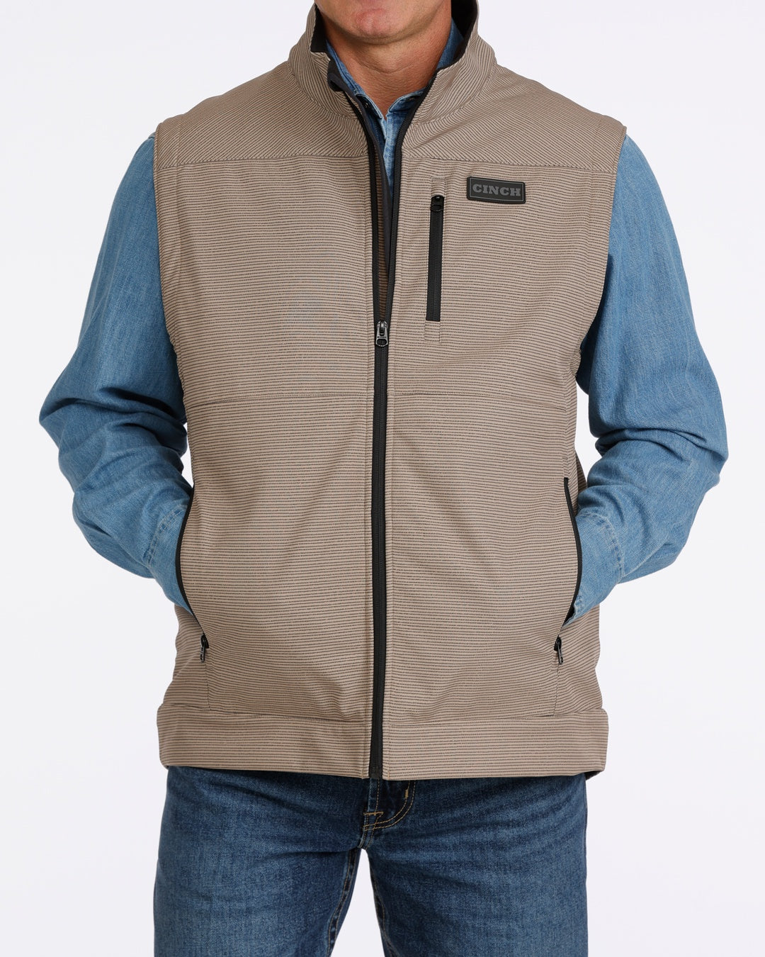 MWV1541012 | CINCH MENS CC TEXTURED BONDED VEST - TAN