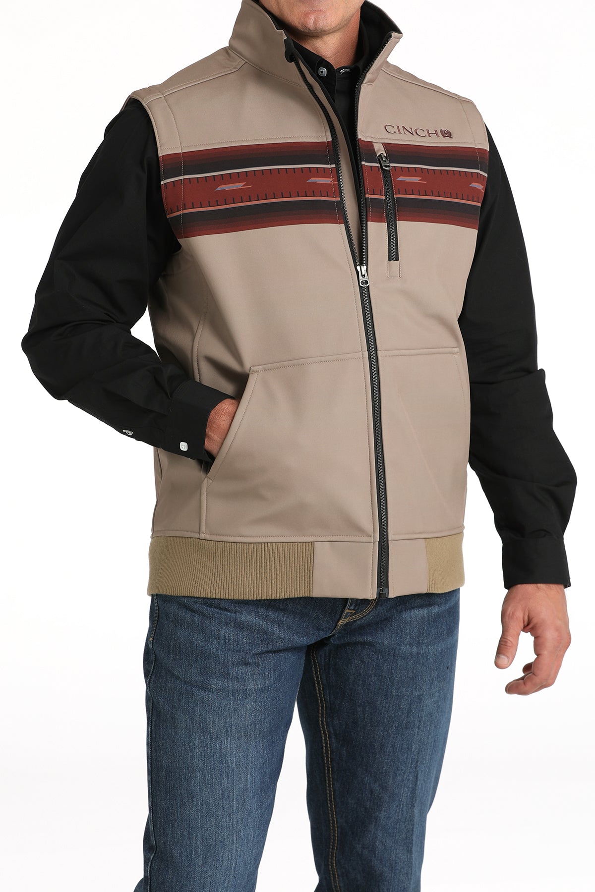 Cinch Men's Bonded Vest - Khaki