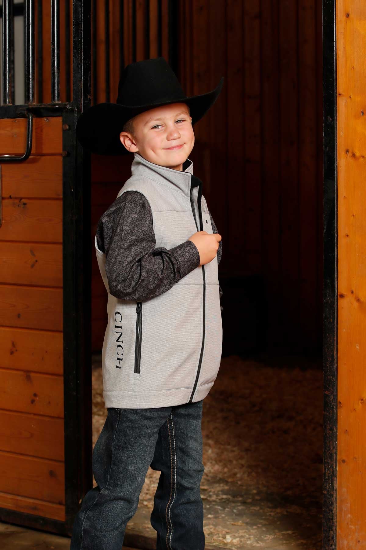 MWV5160004 | CINCH BOY'S GRAY BONDED VEST