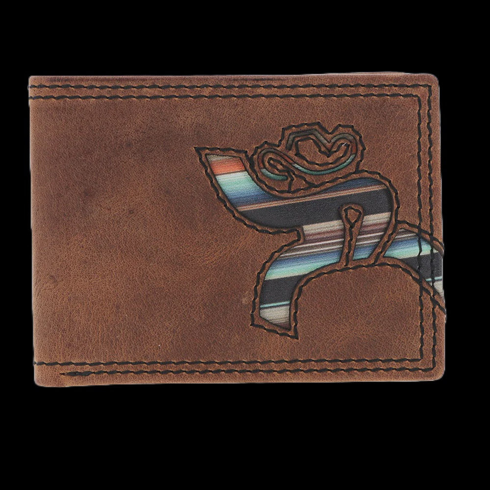 RFBF011-BRSP | HOOEY "HAWK" BROWN WITH NAVAJO SERAPE INLAY BIFOLD WALLET