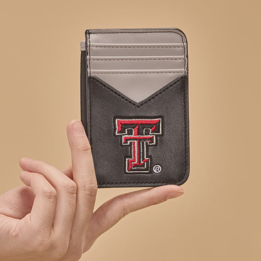 NC-TTU021BK | TEXAS TECH RED RAIDERS ZIP CARD CASE - BLACK