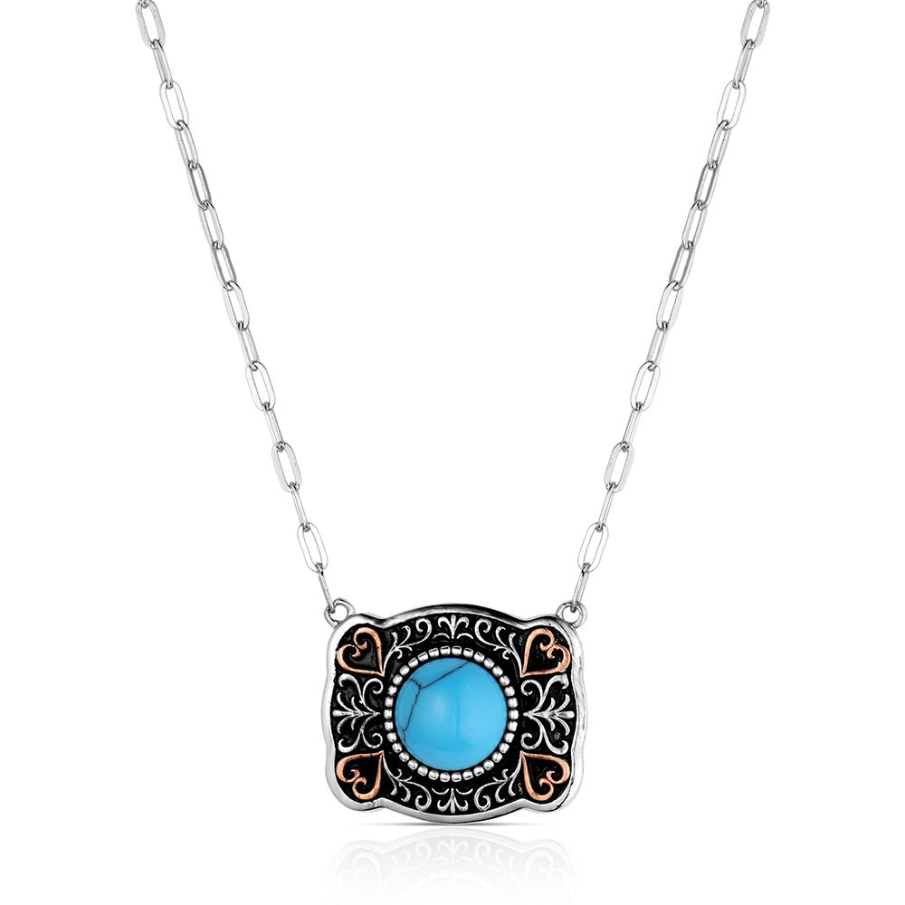 NC6522 /| MONTANA SILVERSMITHS BABY BLUE TURQUOISE BUCKLE NECKLACE