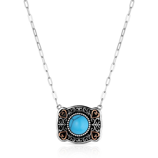 NC6522 /| MONTANA SILVERSMITHS BABY BLUE TURQUOISE BUCKLE NECKLACE