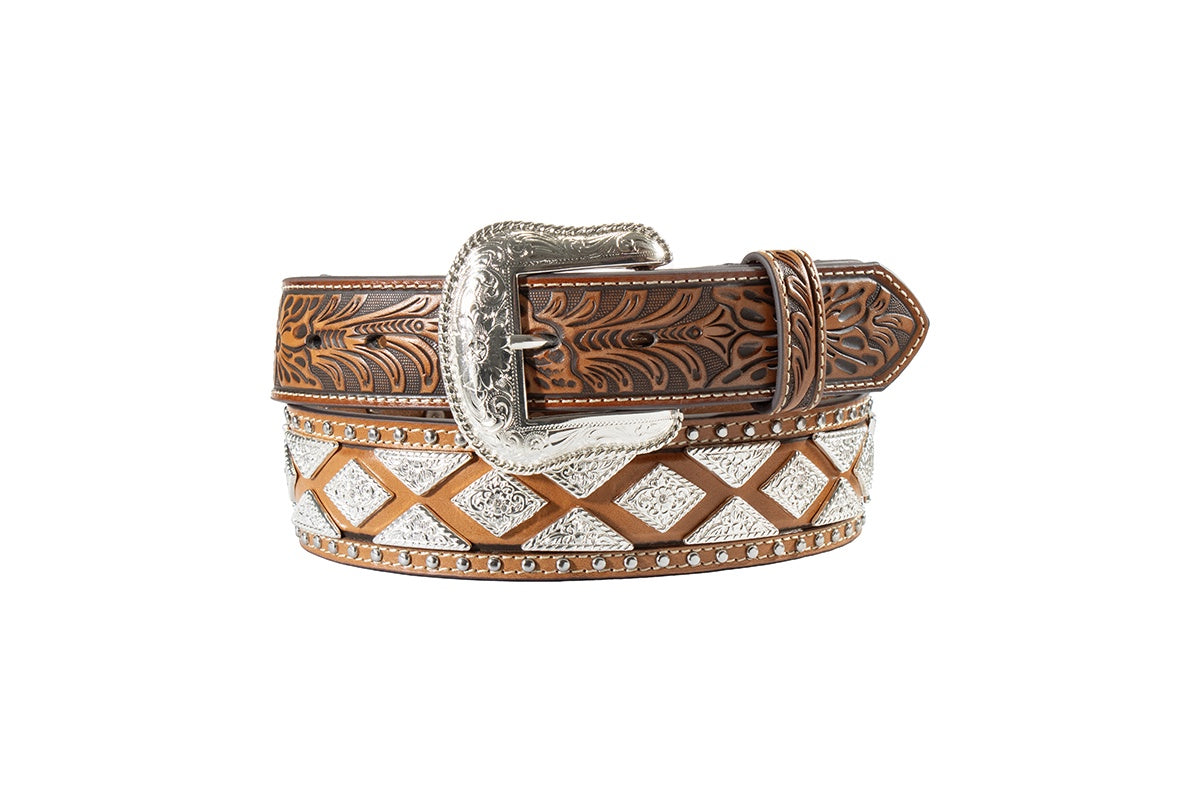N210011108 | NOCONA MENS TAN DIAMOND CONCHO BELT