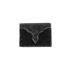 N500045001 | NOCONA BLACK ROUGHOUT WITH BUCKLACE BI-FOLD