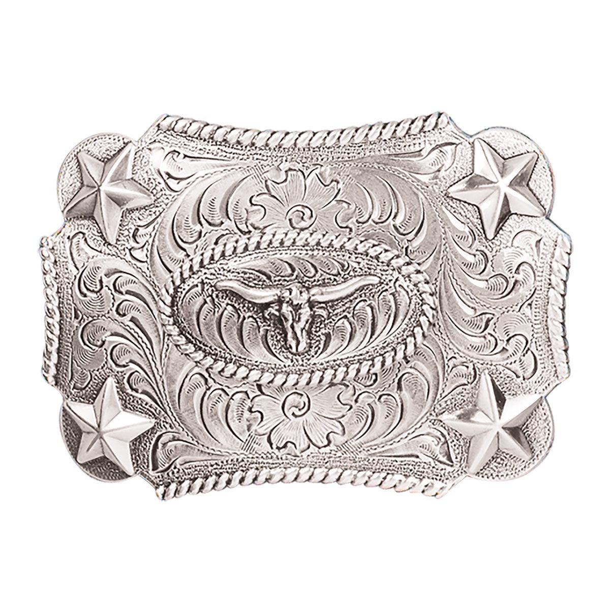 3603011 | NOCONA YOUTH LONGHORN 4 CORNER STARS BUCKLE