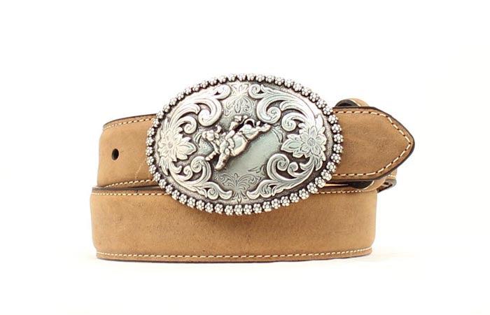 N4421844 | NOCONA KIDS BROWN BUCKING BULL BELT