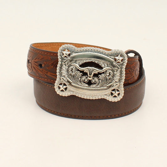N4428602 | NOCONA BROWN TOOLED LONGHORN BELT