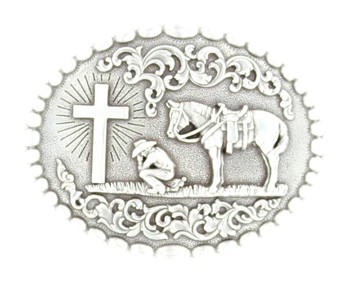 37374 | NOCONA OVAL PRAYING COWBOY BUCKLE
