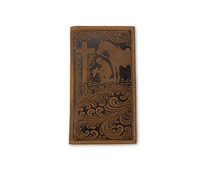 N500053444 | NOCONA COWBOY PRAYING RODEO WALLET - MEDIUM BROWN