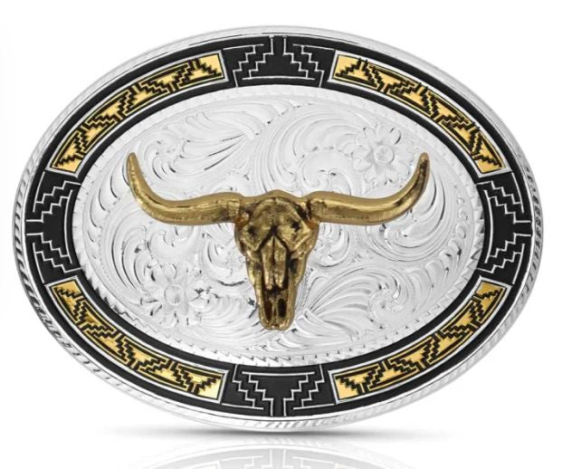 50310-974XL | MONTANA SILVERSMITH EDGE BUCKLE WITH LONGHORN