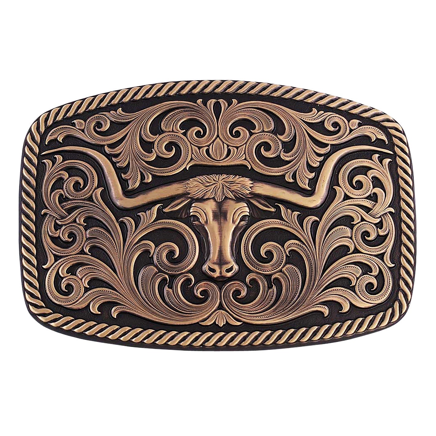 33010BLB | ATTITDUE BY MONTANA VINTAGE BRONZE TEXAS LONGHORN BUCKLE