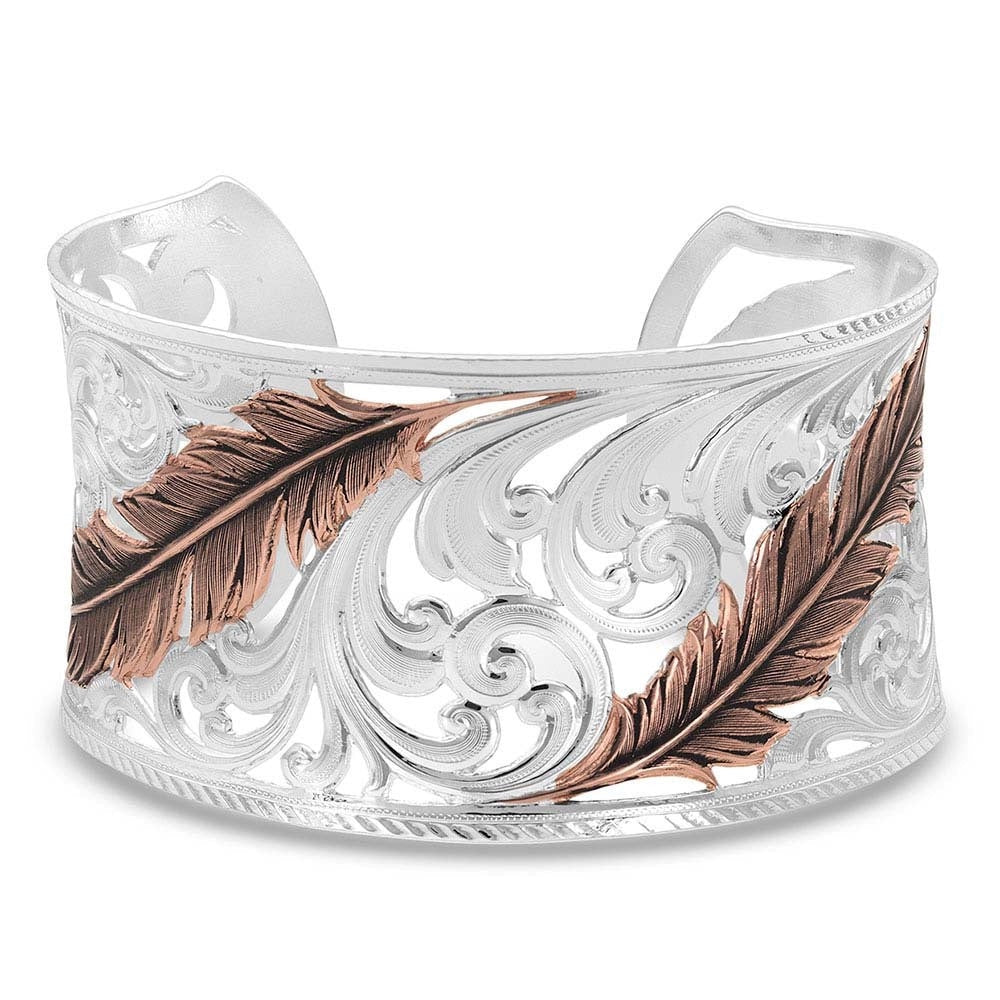 BC4341RG | MONTANA SILVERSMITH WOMENS HEAVENLY WHISPER FEATHER CUFF