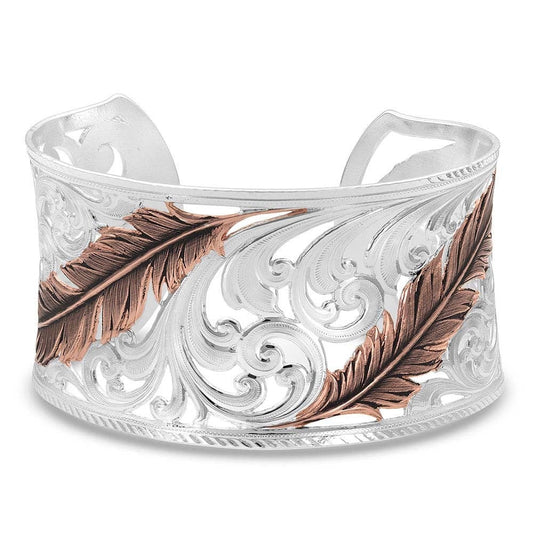 BC4341RG | MONTANA SILVERSMITH WOMENS HEAVENLY WHISPER FEATHER CUFF