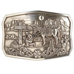 37909 | NOCONA PRAYING COWBOY CACTUS SILVER BUCKLE