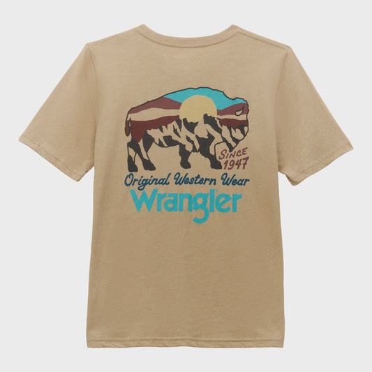 **FINAL SALE**112354202 | BOY'S WRANGLER KHAKI BISON SS TEE