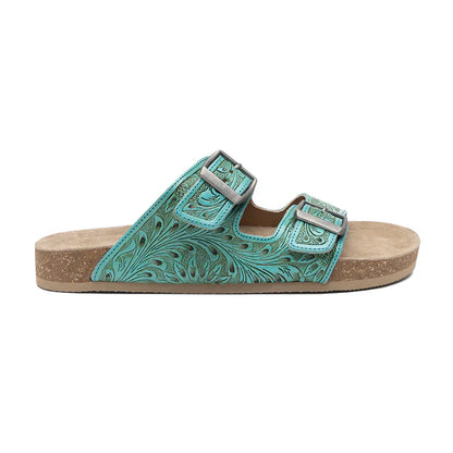 Verdent Ranges Hand-tooled Sandals - S-10232