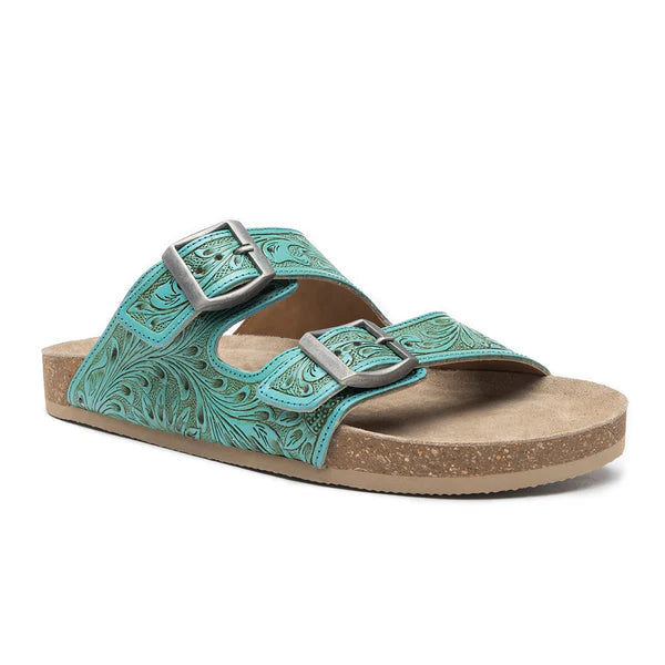 Verdent Ranges Hand-tooled Sandals - S-10232