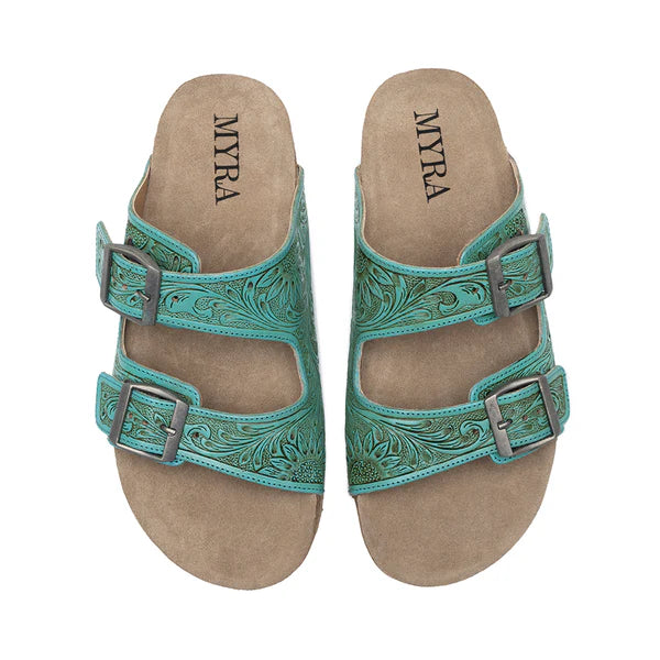 Verdent Ranges Hand-tooled Sandals - S-10232