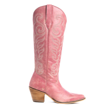 S-10616 | MYRA WOMENS PINK LEATHER BOOTS