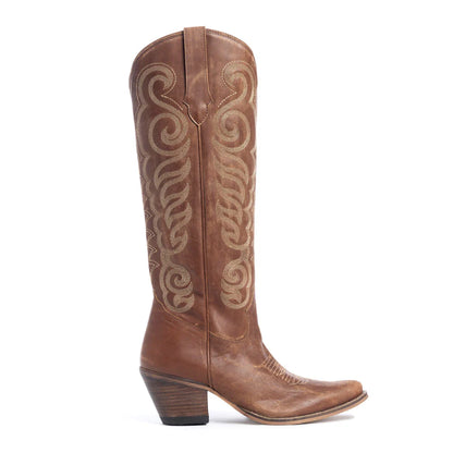 S-10604 | MYRA WOMENS BROWN LEATHER BOOTS