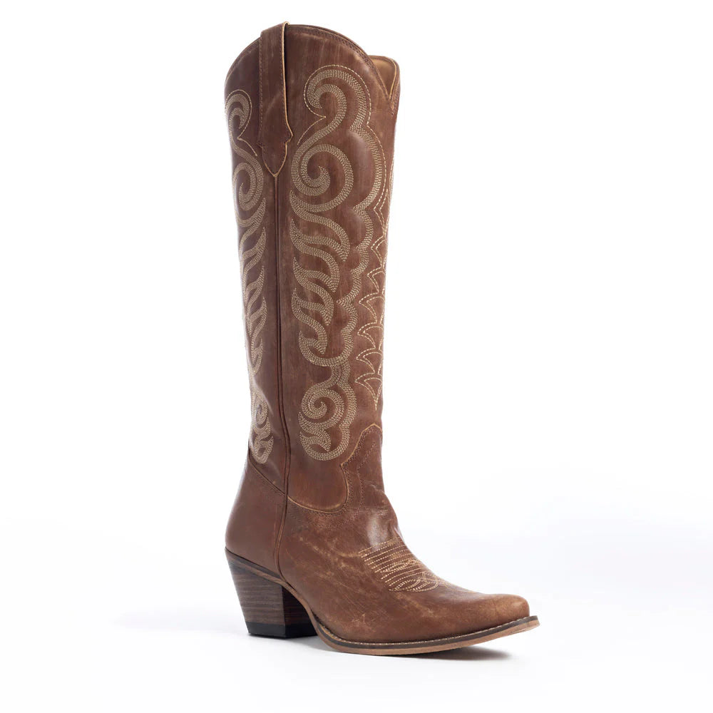 S-10604 | MYRA WOMENS BROWN LEATHER BOOTS