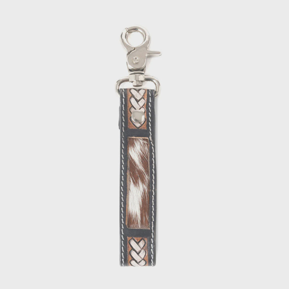 S-12140 | MYRA BRAIDED BUCKLE HAIRON KEY FOB - DUSTY BRONZE