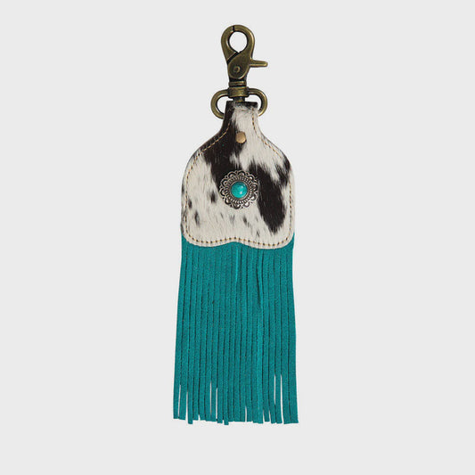 S-7558 | MYRA RUNNING RIVER HAIRON HIDE FRINGED KEY FOB