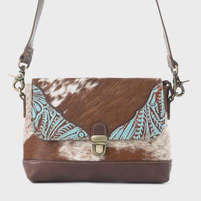 S-8098 MYRA WOMEN'S RIDGE MORNING GLORY LEATHER & HAIRON BAG