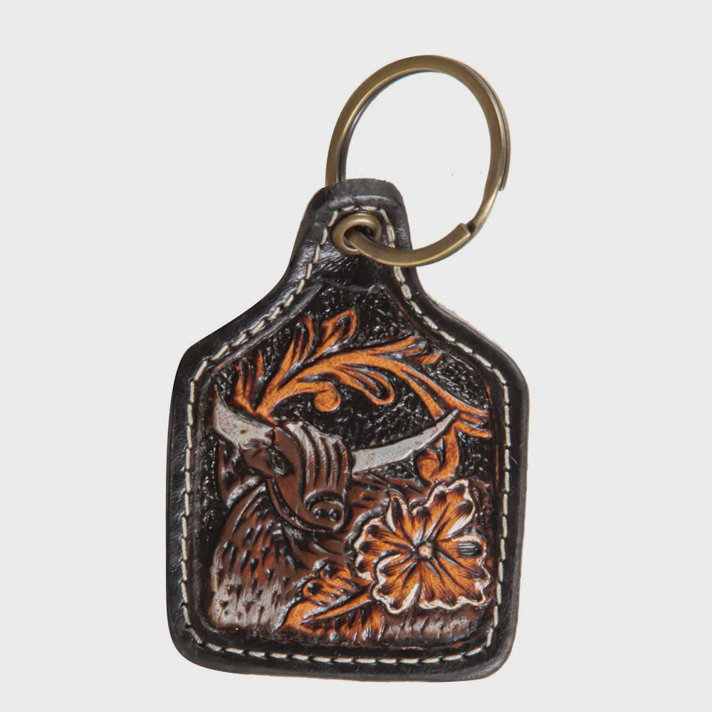 S-8193 | MYRA BLAZING BLOOMS HAND-TOOLED KEY FOB