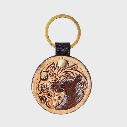 S-9441 | TRAIL HORSE HAND-TOOLED KEY FOB